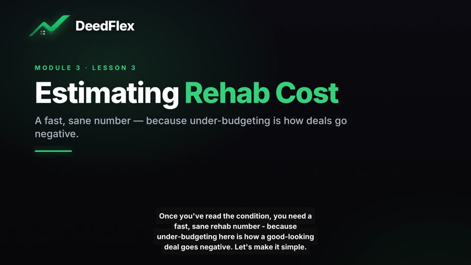Estimating Rehab Cost — locked lesson