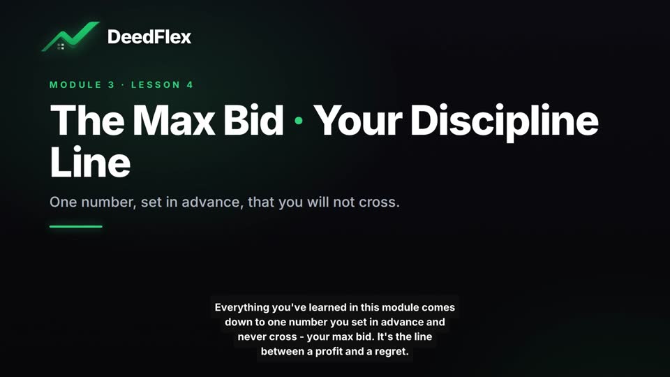 The Max Bid — Your Discipline Line — locked lesson