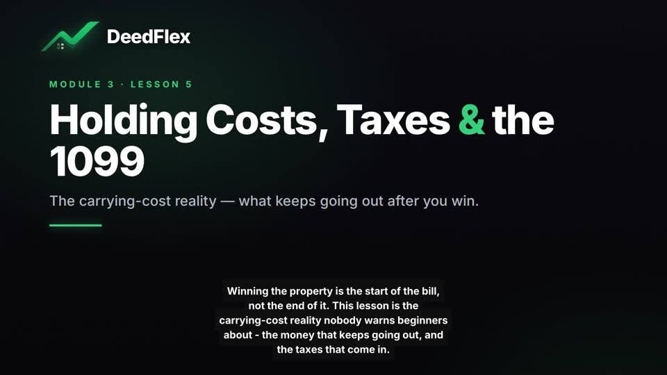 Holding Costs, Taxes & the 1099 — locked lesson